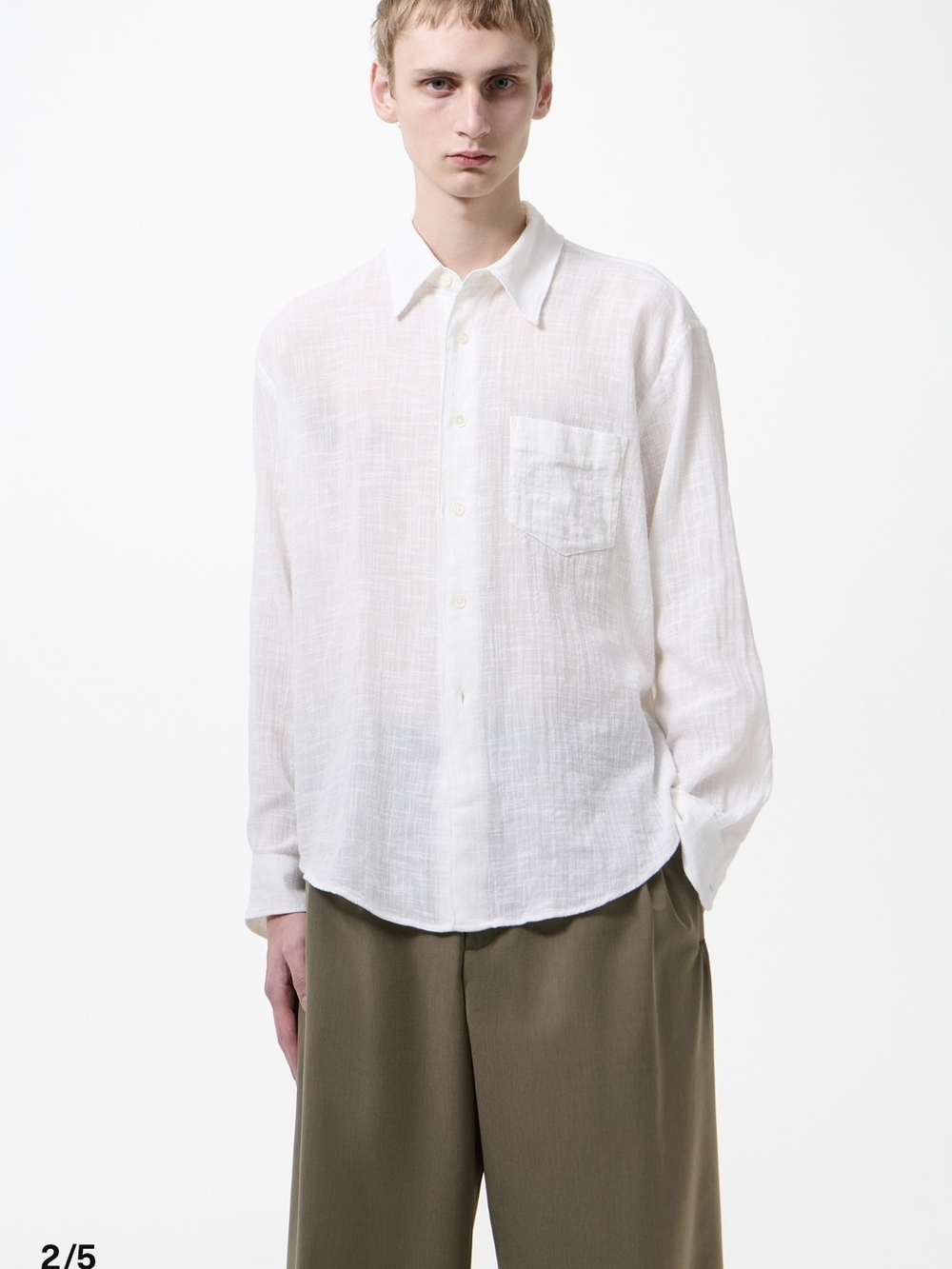 Our Legacy White Semi-Sheer Button-Down Shirt